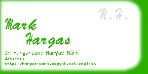 mark hargas business card